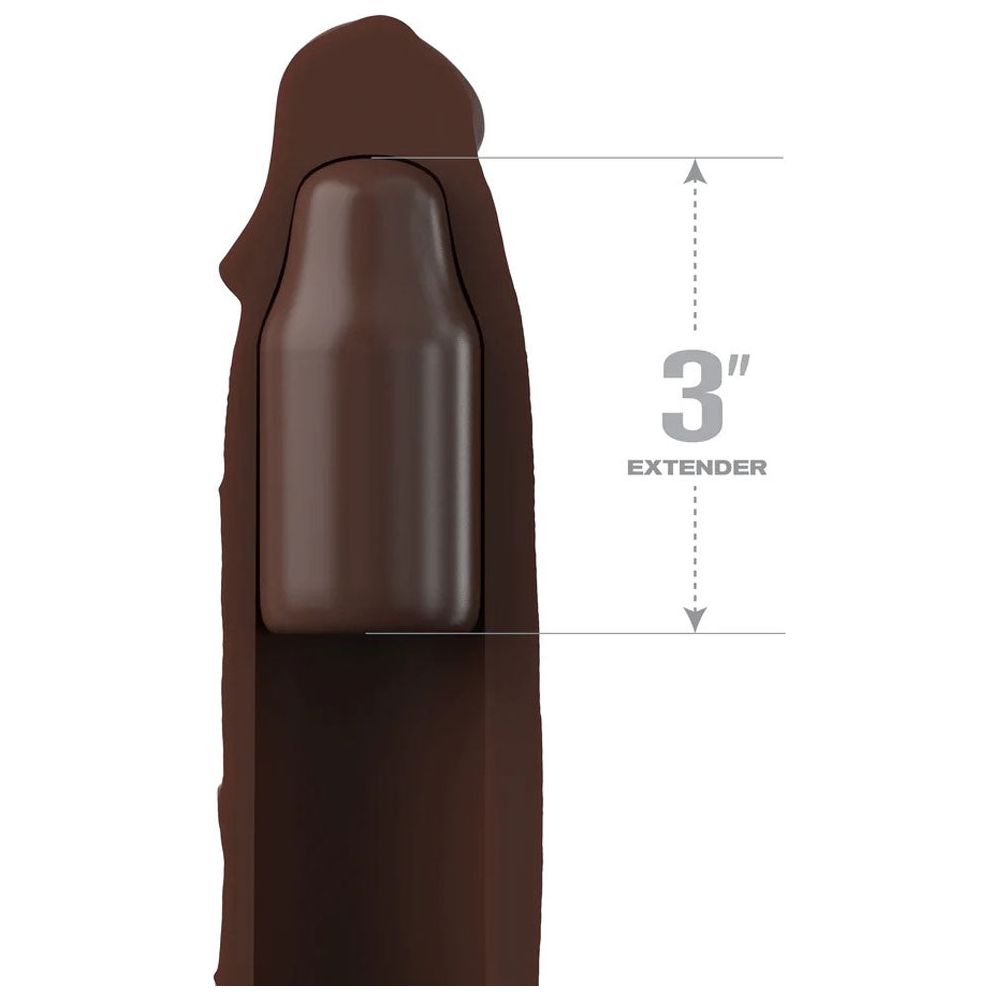 Fantasy X-Tensions Elite 9 Inch Sleeve With 3 Inch Plug - Brown