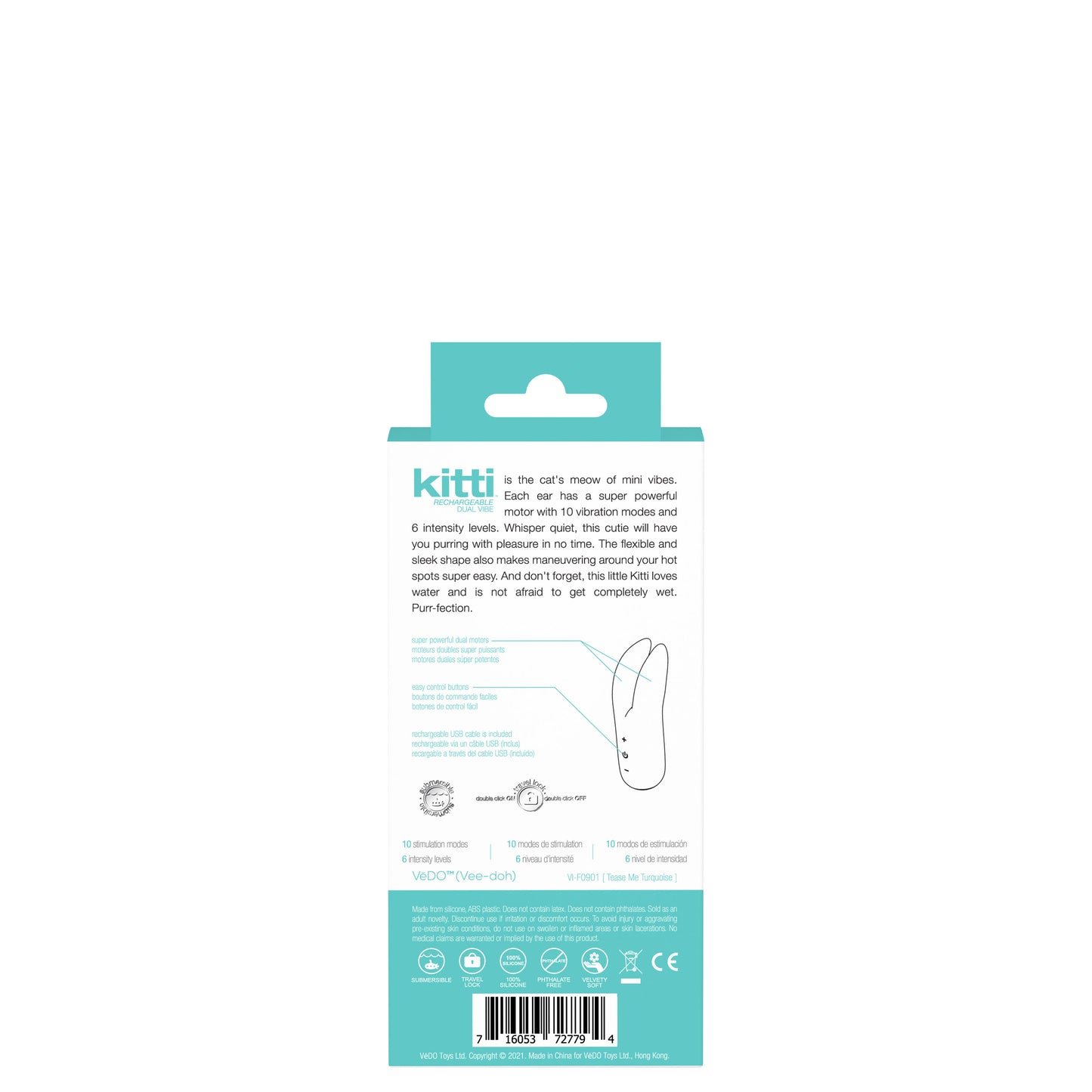 Kitti Rechargeable Dual Vibe - Tease Me Turquoise VI-F0901