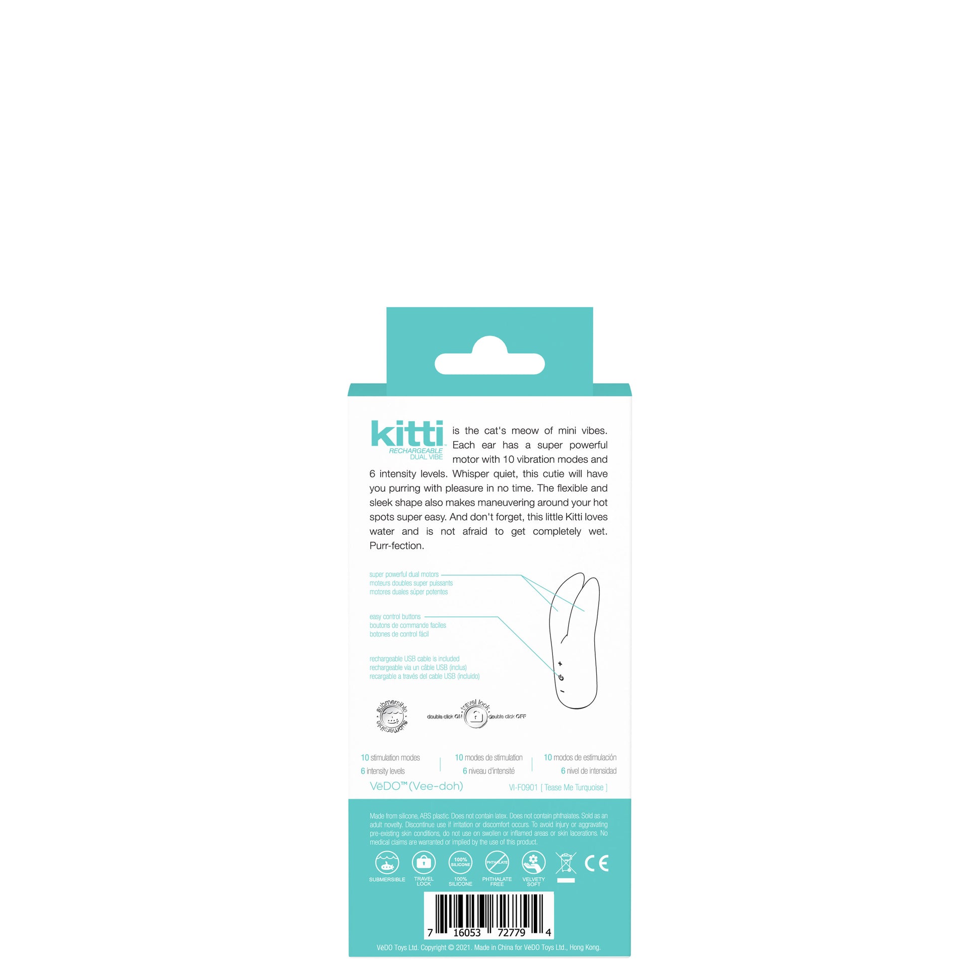 Kitti Rechargeable Dual Vibe - Tease Me Turquoise VI-F0901