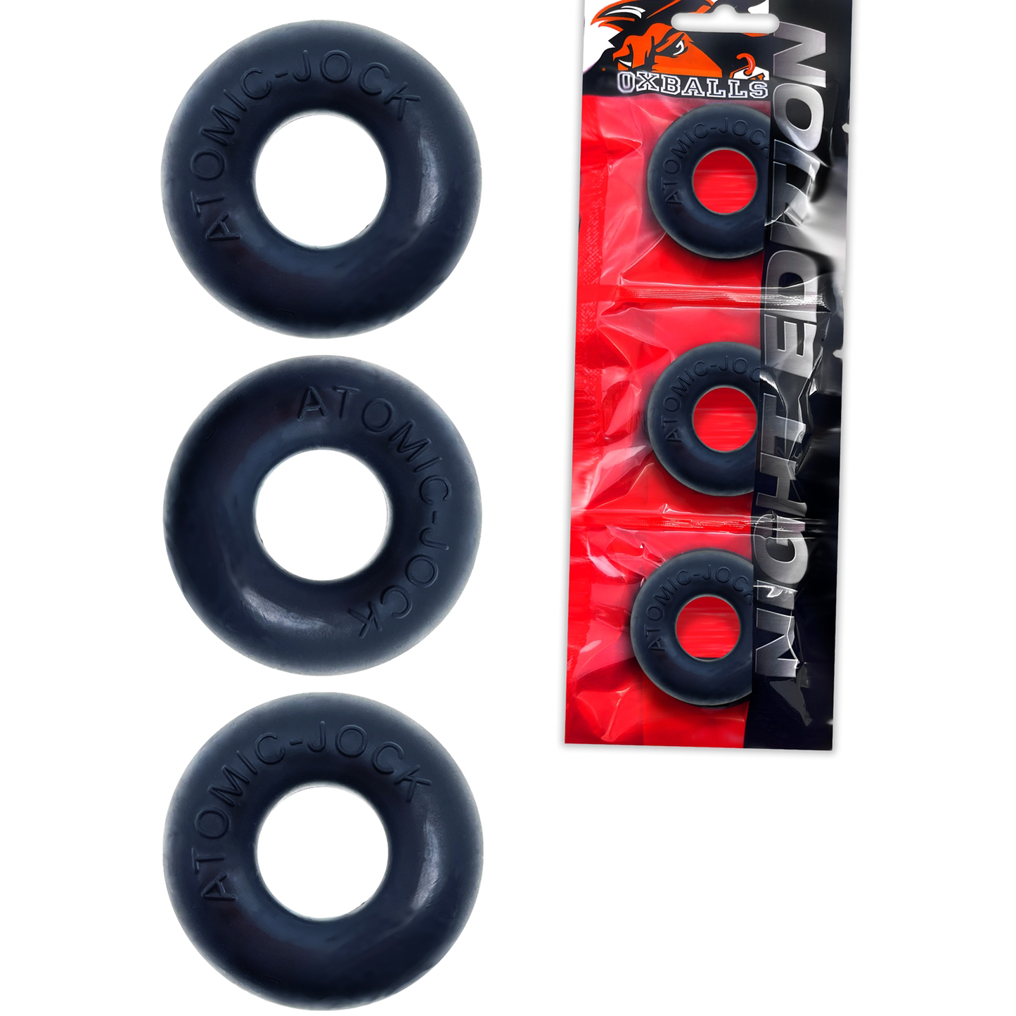 Ringer Cockring 3 Pack - Small - Night Black