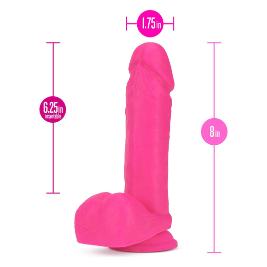 Neo - 8 Inch Dual Density Dildo - Neon Pink