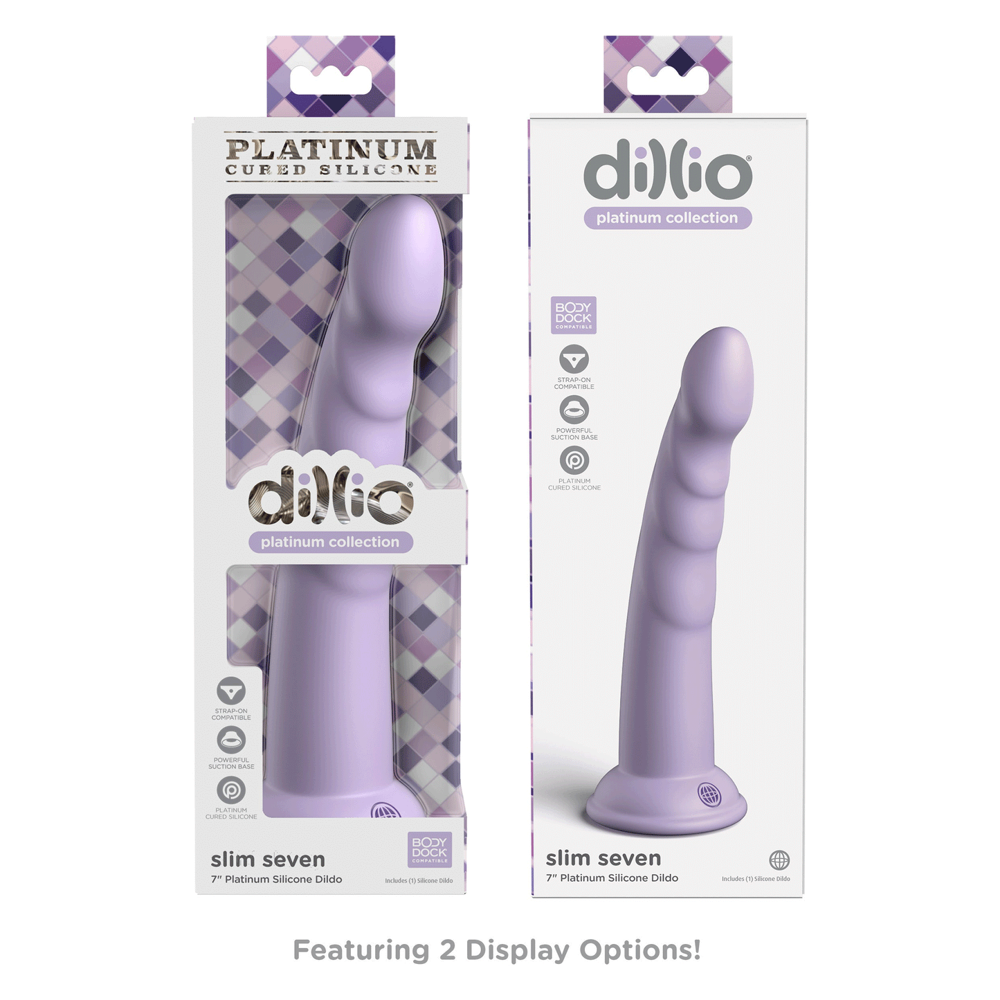 Dillio Platinum - Slim Seven 7 Inch Dildo - Purple