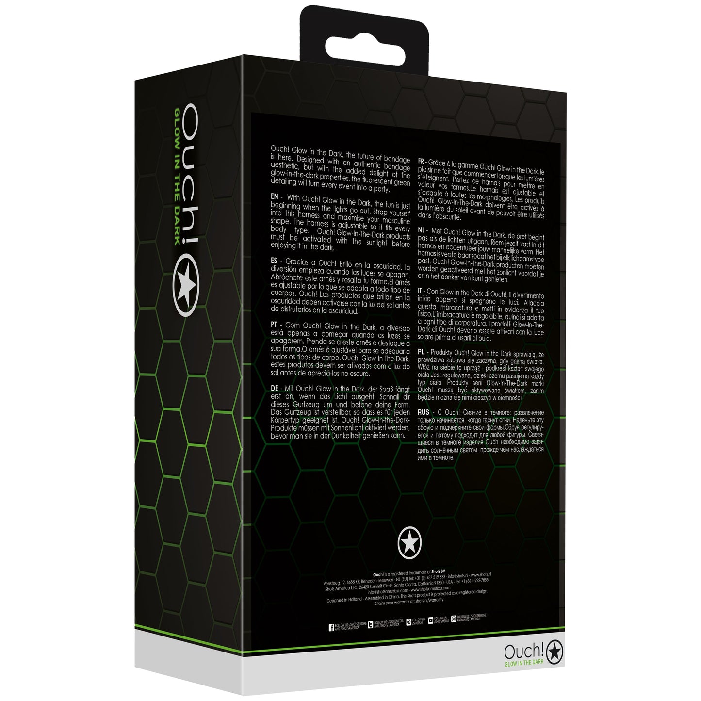 Bonded Leather Buckle Harness - Small/medium - Glow in the Dark