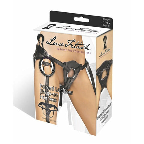 Patent Leather Strap-on Harness - Black EL-LF-1360BLK