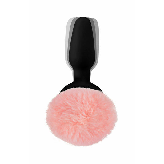 Pink Bunny Tail Vibrating Anal Plug