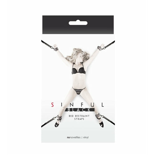 Sinful Bed Restraint Straps - Black