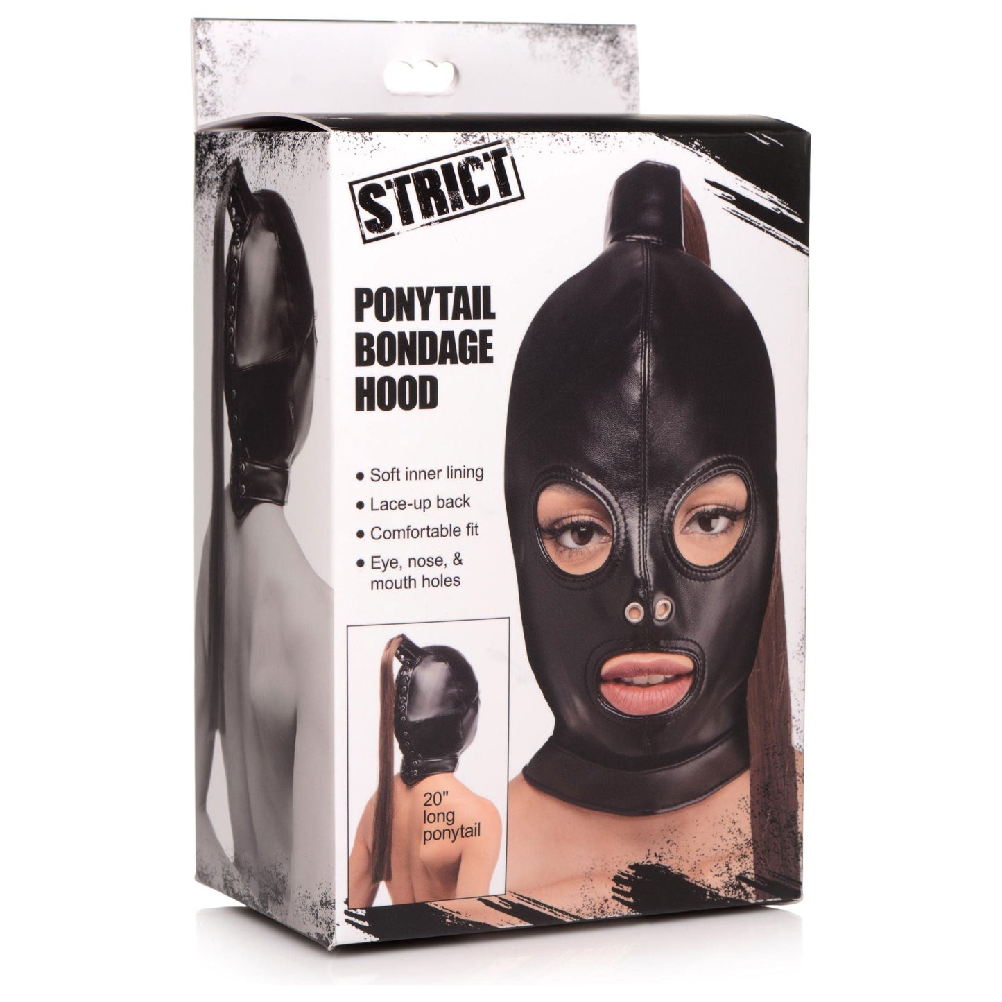Ponytail Bondage Hood - Black