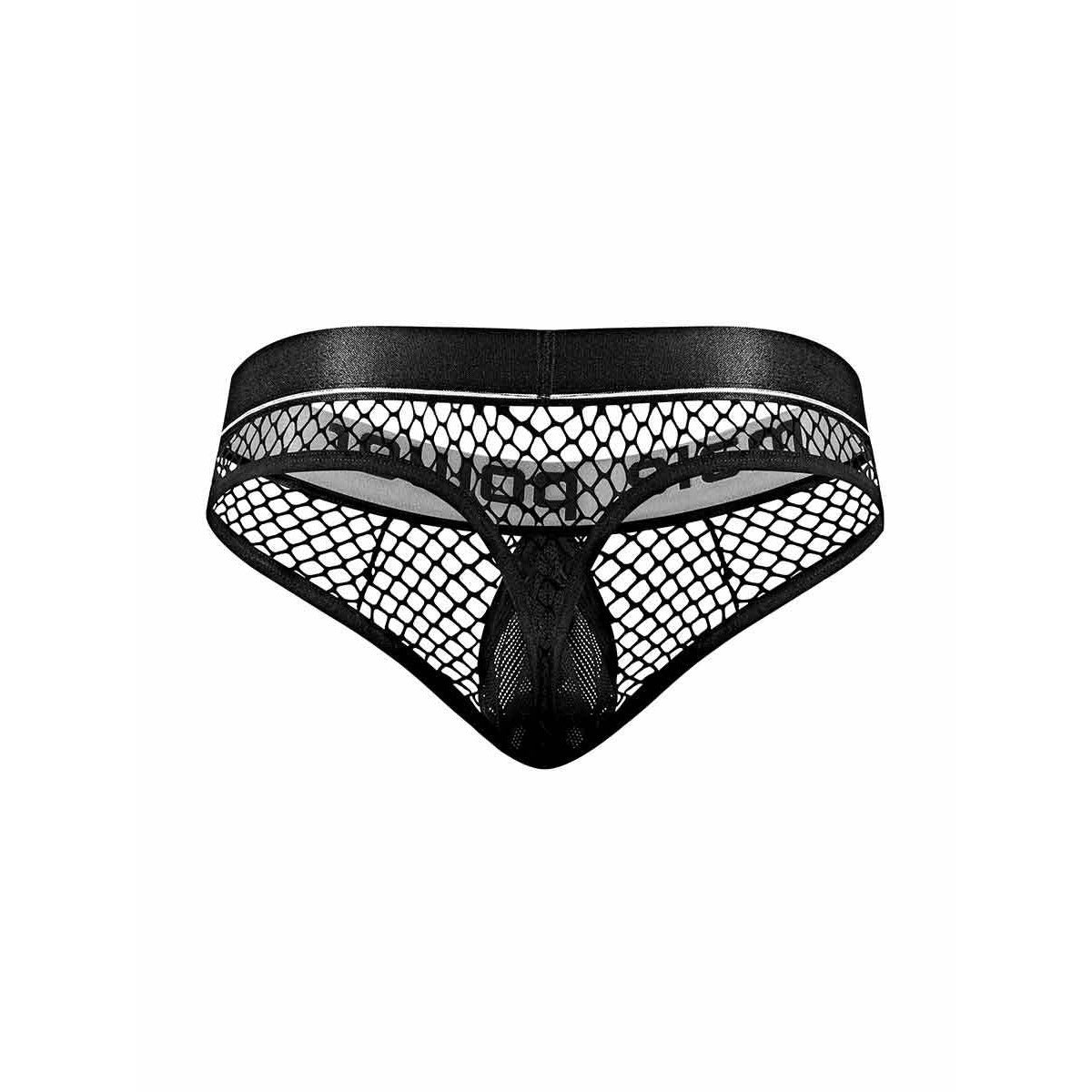 Cock Pit Net Cock Ring Thong - L/ XL - Black