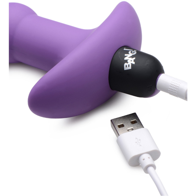 Bang - Vibrating Silicone Anal Beads and Remote Control - Purple