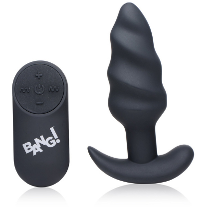 21x Silicone Swirl Plug With Remote -Black