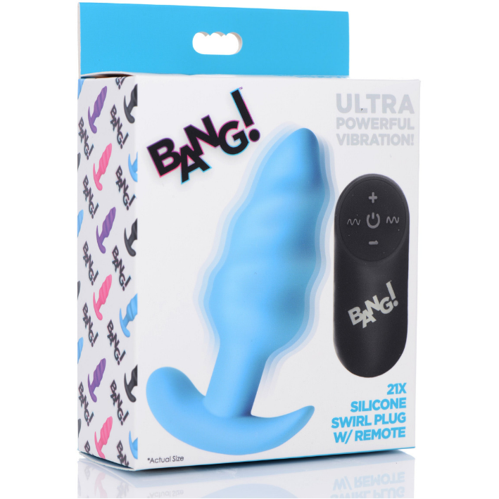 21x Silicone Swirl Plug With Remote - Blue