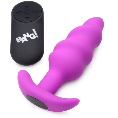 21x Silicone Swirl Plug With Remote - Purple