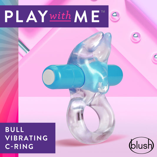 Play with Me Bull Vibrating C-Ring in Blue