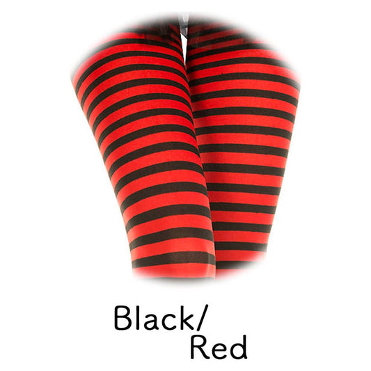 Striped Tights - One Size - Black/red