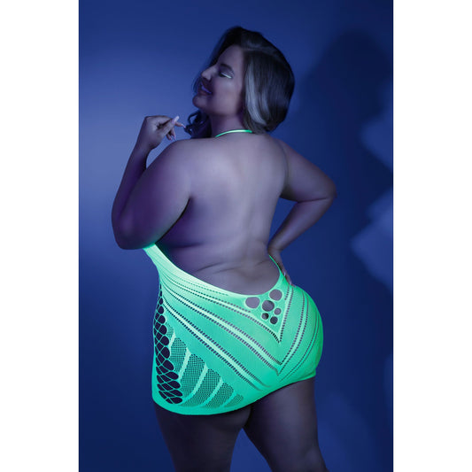 Shock Value Halter Dress - Queen - Neon Green