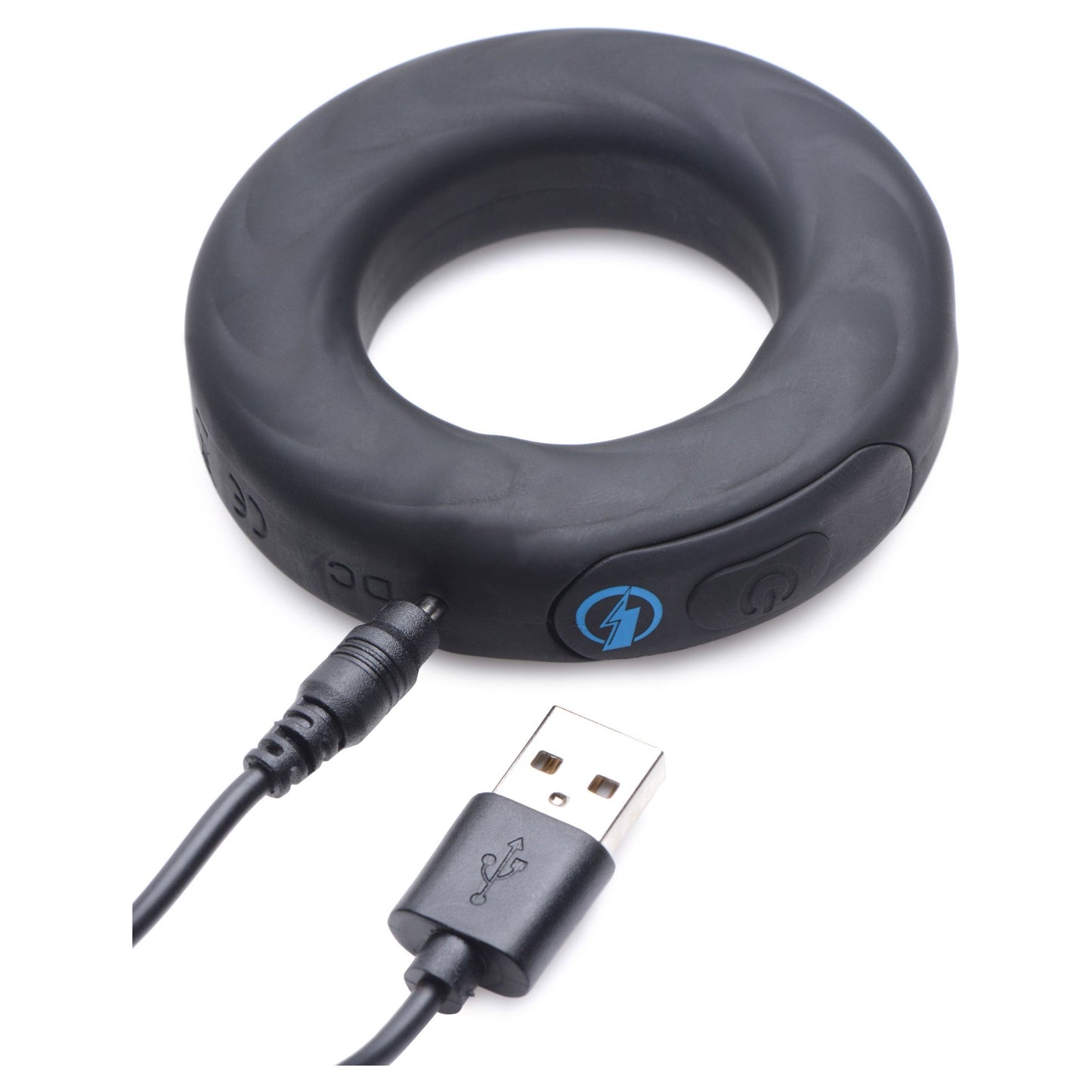E-Stim Pro Silicone Cock Ring With Remote - Black