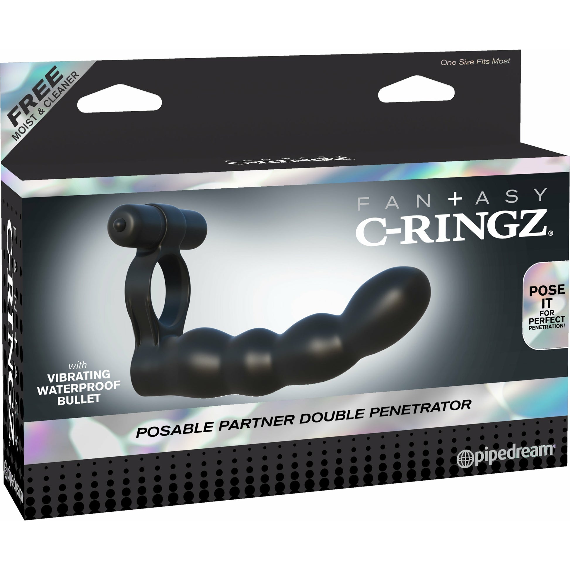 Fantasy C-Ringz Posable Partner Double Penetrator - Black PD5930-23