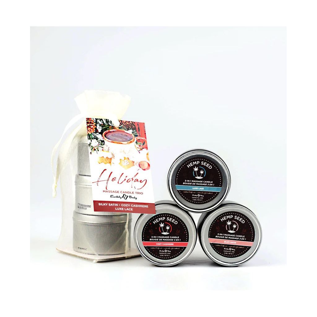 3-in-1 Hemp Seed Holiday Candle Trio - 2 Oz. EB-HSCH222T