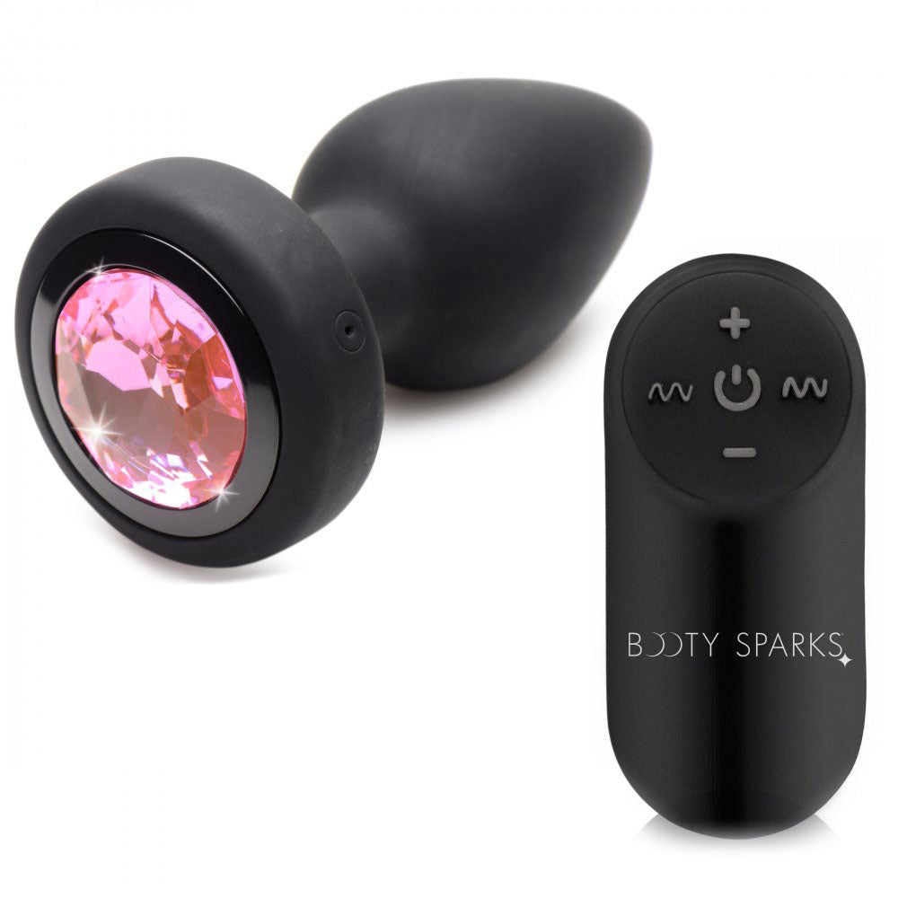28x Silicone Vibrating Pink Gem Anal Plug With Remote - Small shhhhfun 28x Silicone Vibrating Pink Gem Anal Plug With Remote - Small shhhhfun