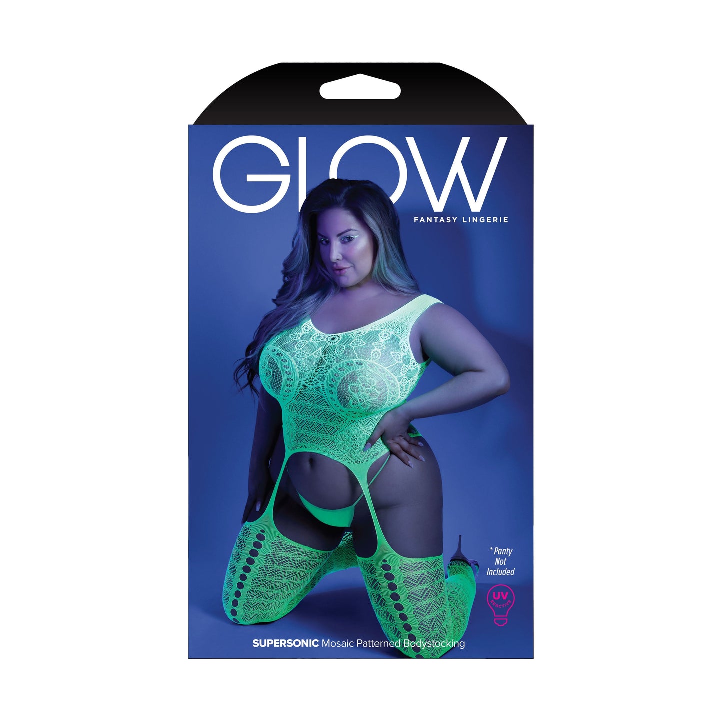 Supersonic Mosaic Bodystocking - Queen - Neon Green