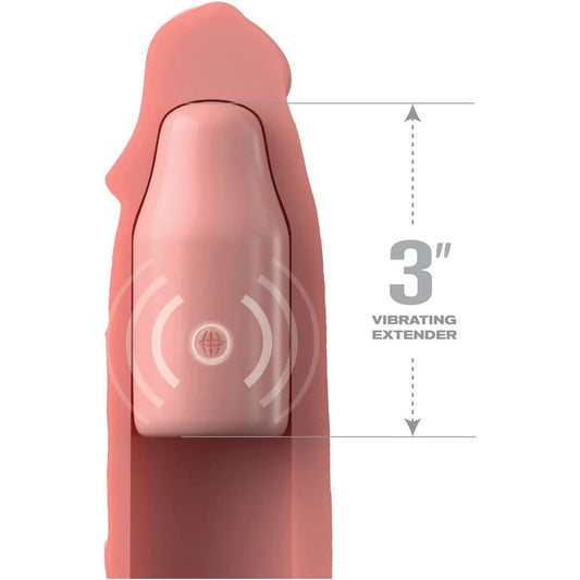Fantasy X-Tensions Elite 9 Inch Sleeve Vibrating 3 Inch Plug With Remote - Light