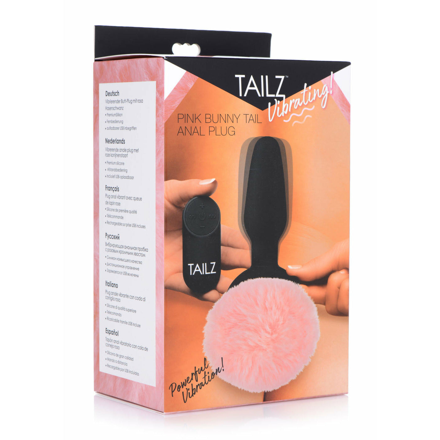 Pink Bunny Tail Vibrating Anal Plug