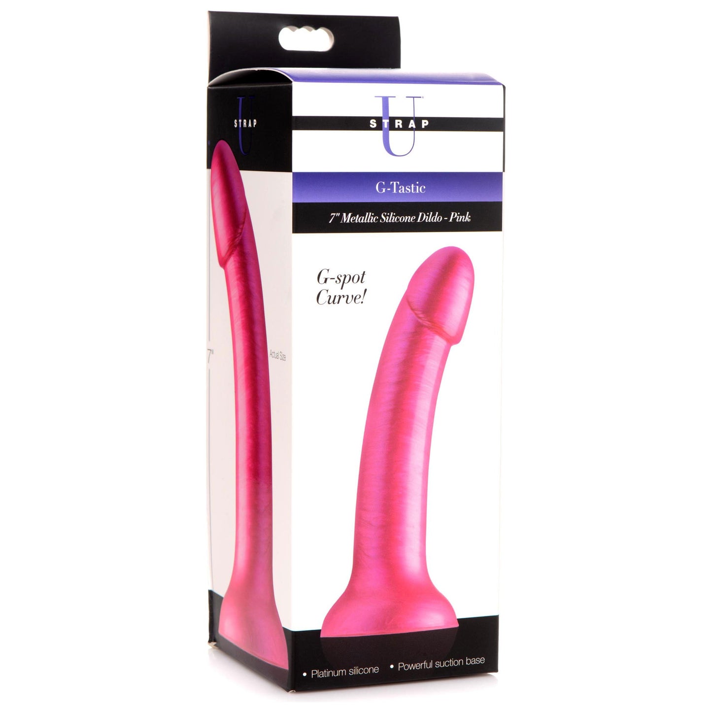 G-Tastic 7 Inch Metallic Silicone Dildo - Pink