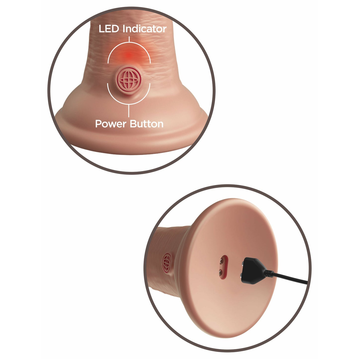 King Cock Elite 6 Inch Vibrating Silicone Dual Silicone Dual Density Cock - Light PD5776-21