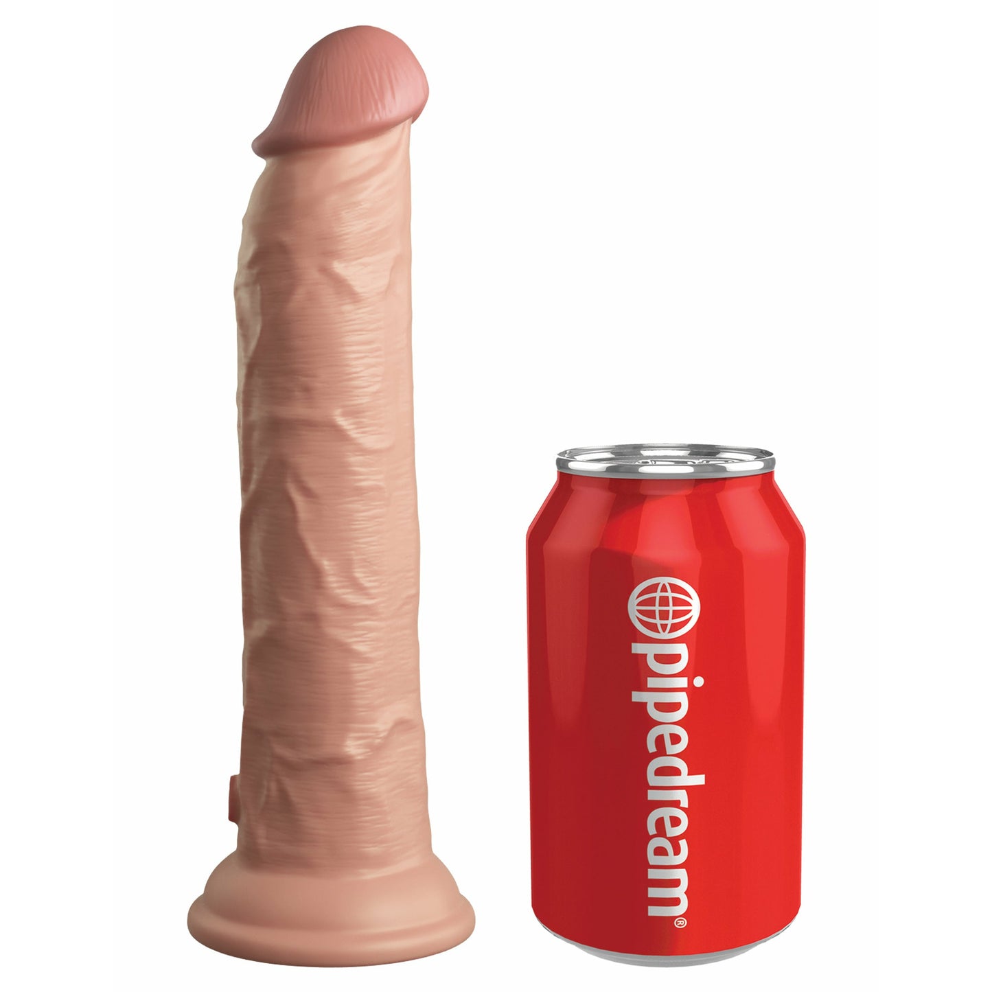 King Cock Elite 9 Inch Vibrating Silicone Dual  Density Cock With Remote - Light
