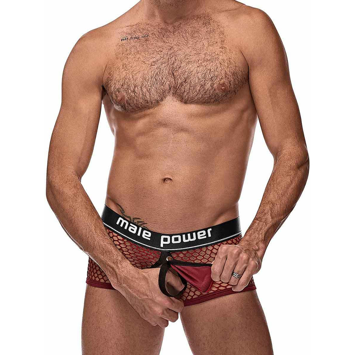 Cock Pit Net Mini Cock Ring Short - Extra Large - Burgundy