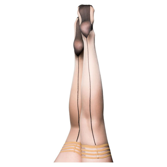 Ruby - Cuban Heel Thigh High - Size B - Nude KX-1318B-NUD-B