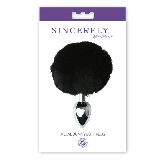 Sincerely Metal Bunny Butt Plug - Black