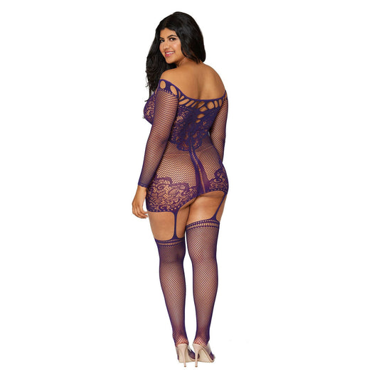 Garter Dress - Queen Size - Aubergine