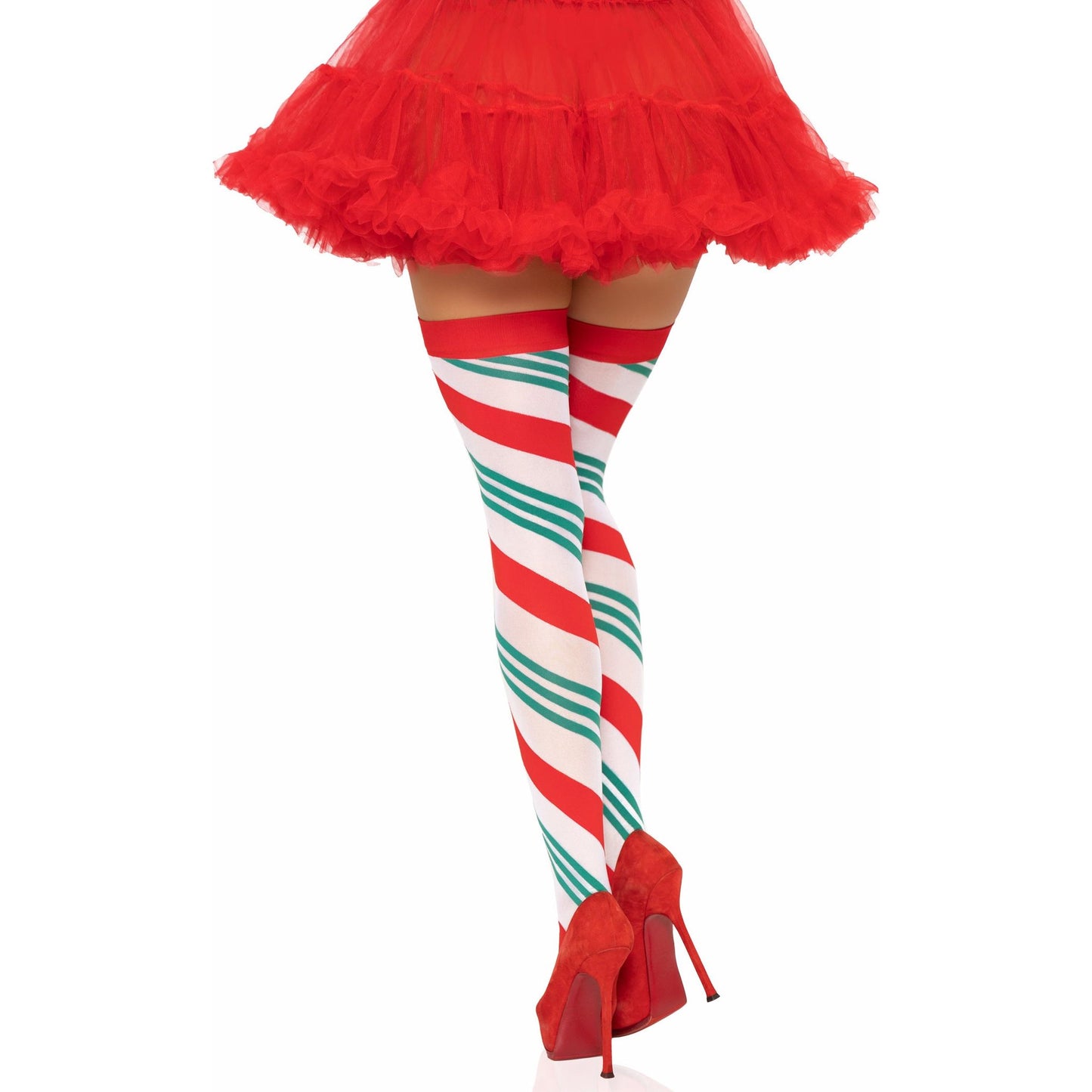Holiday Ribbon Thigh High - Swirl