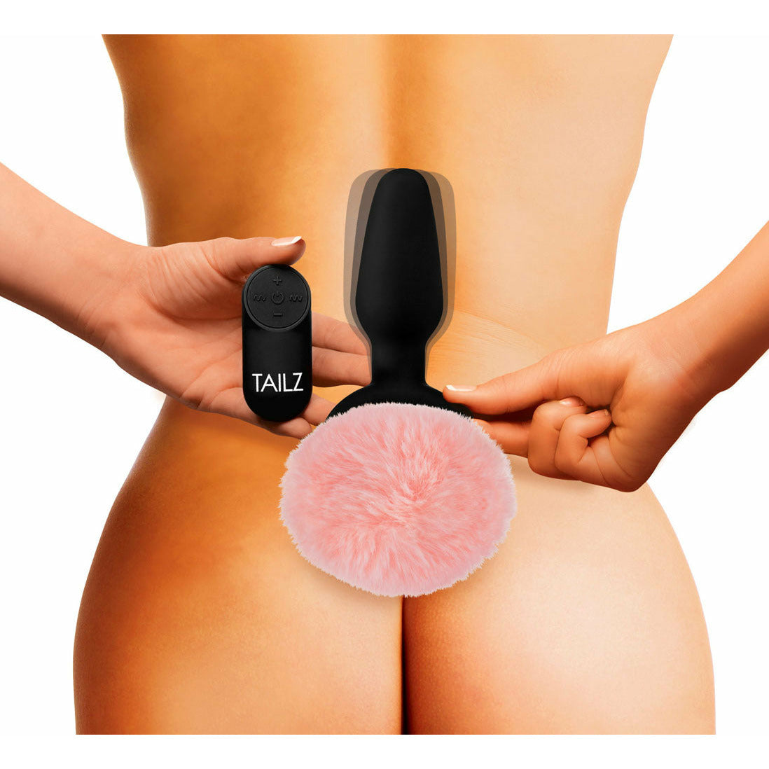 Pink Bunny Tail Vibrating Anal Plug