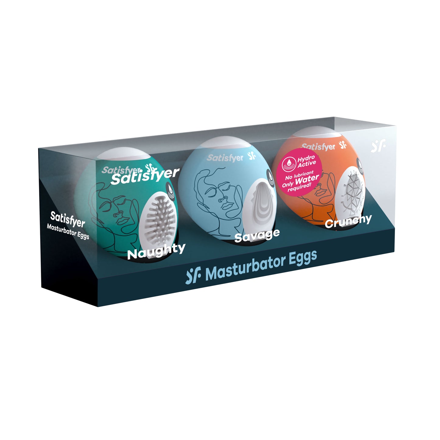 3 Pc Set Masturbator Egg - Naughty - Savage - Crunchy SAT-9043439