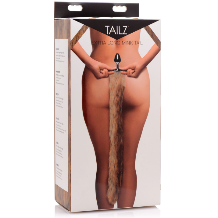 Extra Long Mink Tail Metal Anal Plug