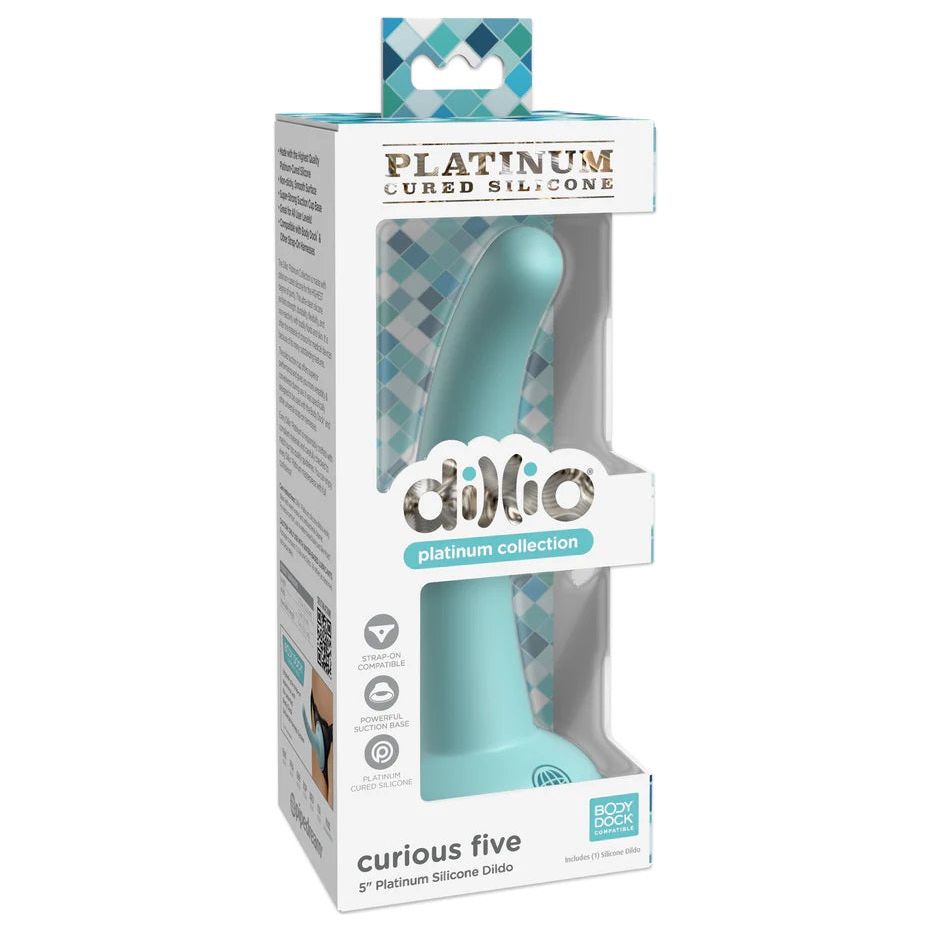 Dillio Platinum - Curious Five 5 Inch Dildo - Teal