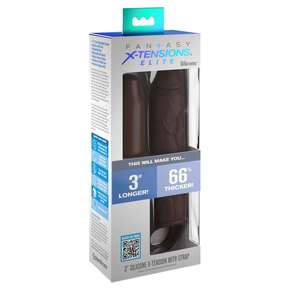 Fantasy X-Tensions Elite 7 Inch Extension With Strap - Brown