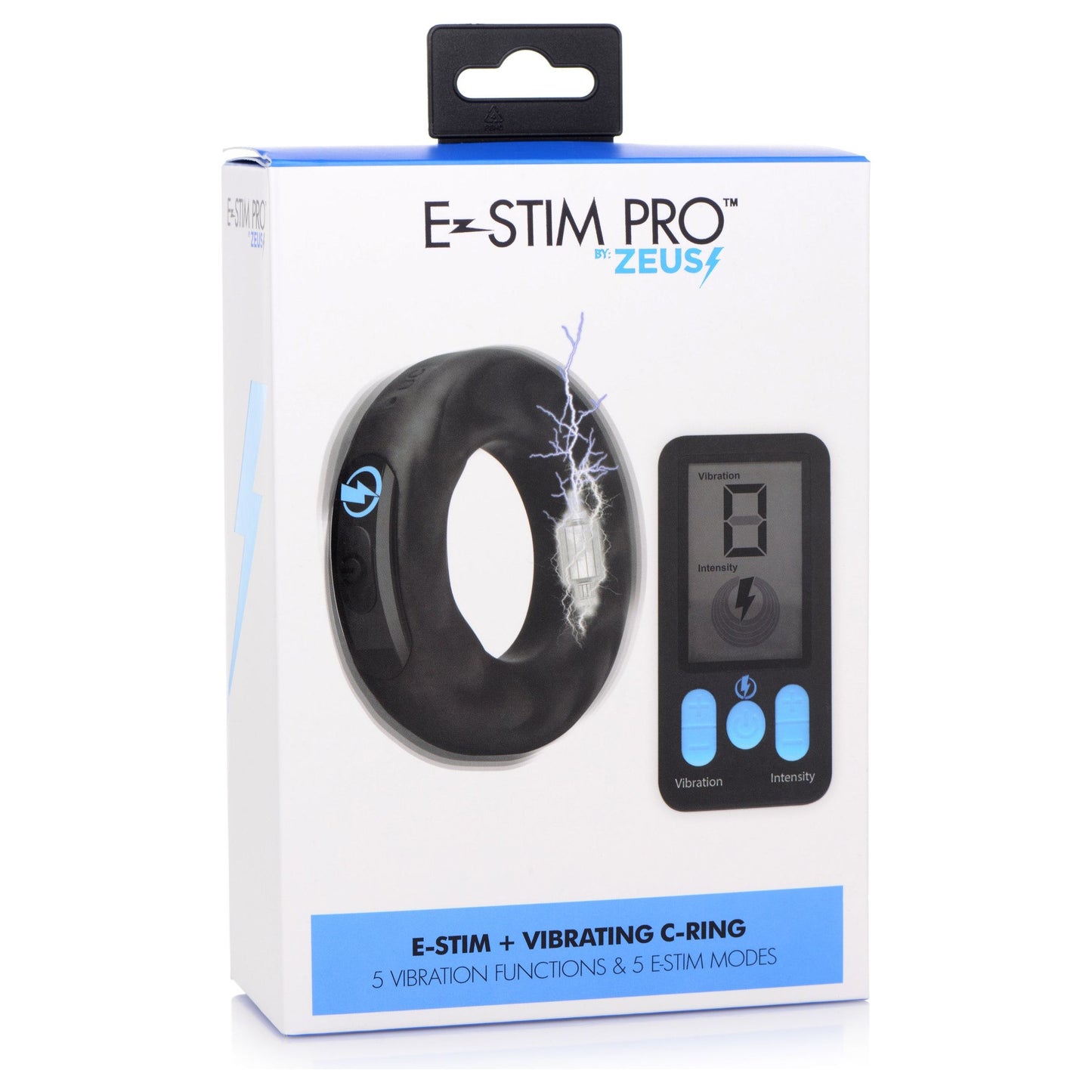 E-Stim Pro Silicone Cock Ring With Remote - Black