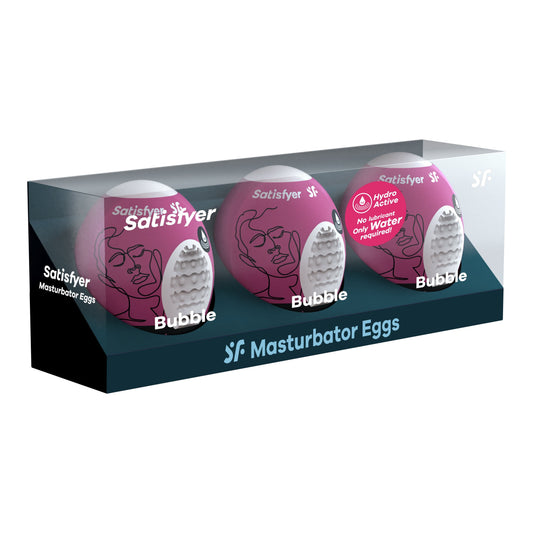 3 Pc Set Masturbator Egg - Bubble - Violet SAT-9043453