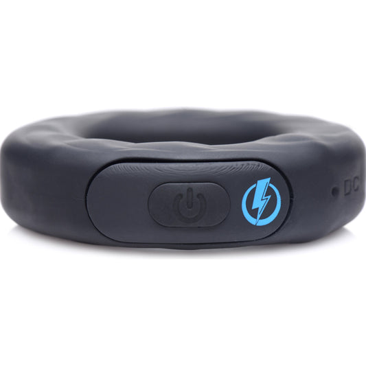 E-Stim Pro Silicone Cock Ring With Remote - Black