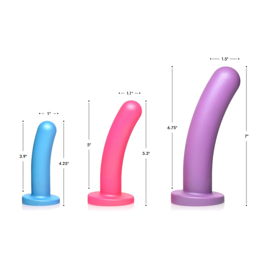 Triple Peg 28x Vibrating Silicone Dildo Set With Remote