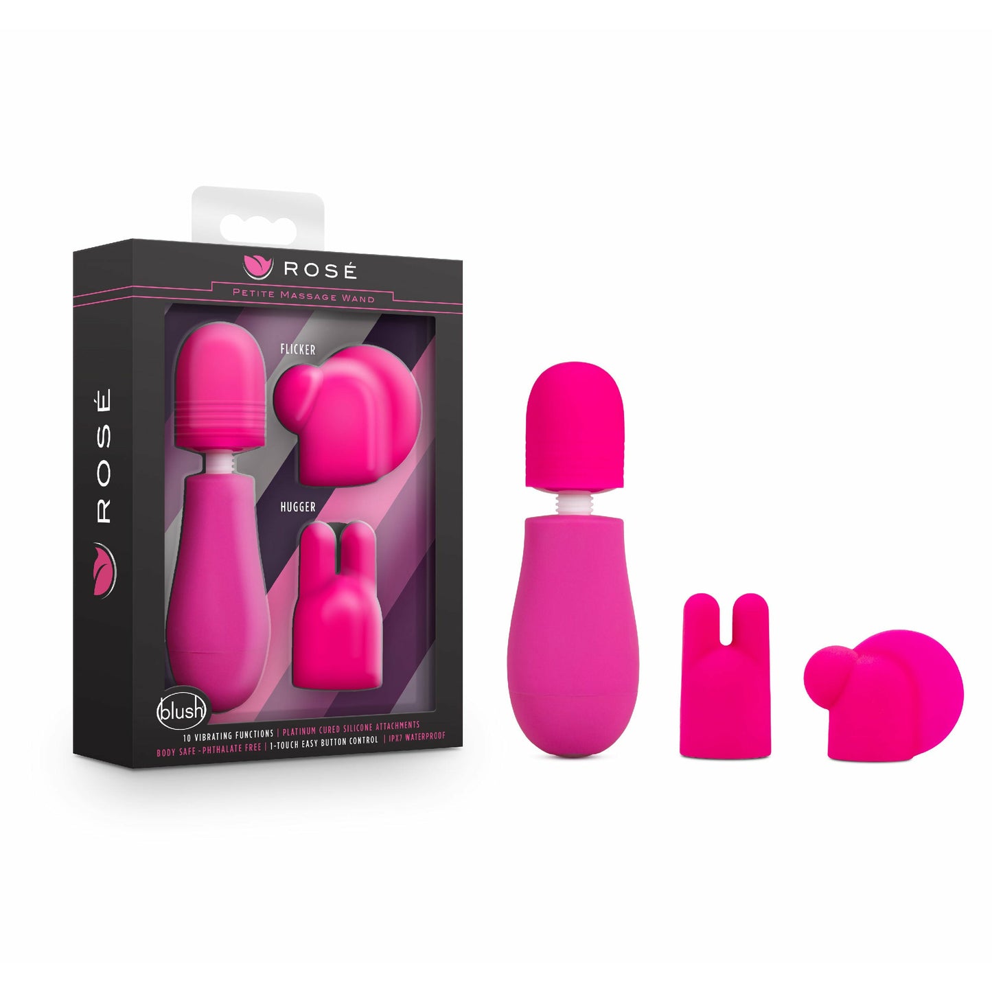 Rosé Petite Waterproof Massage Wand in Pink