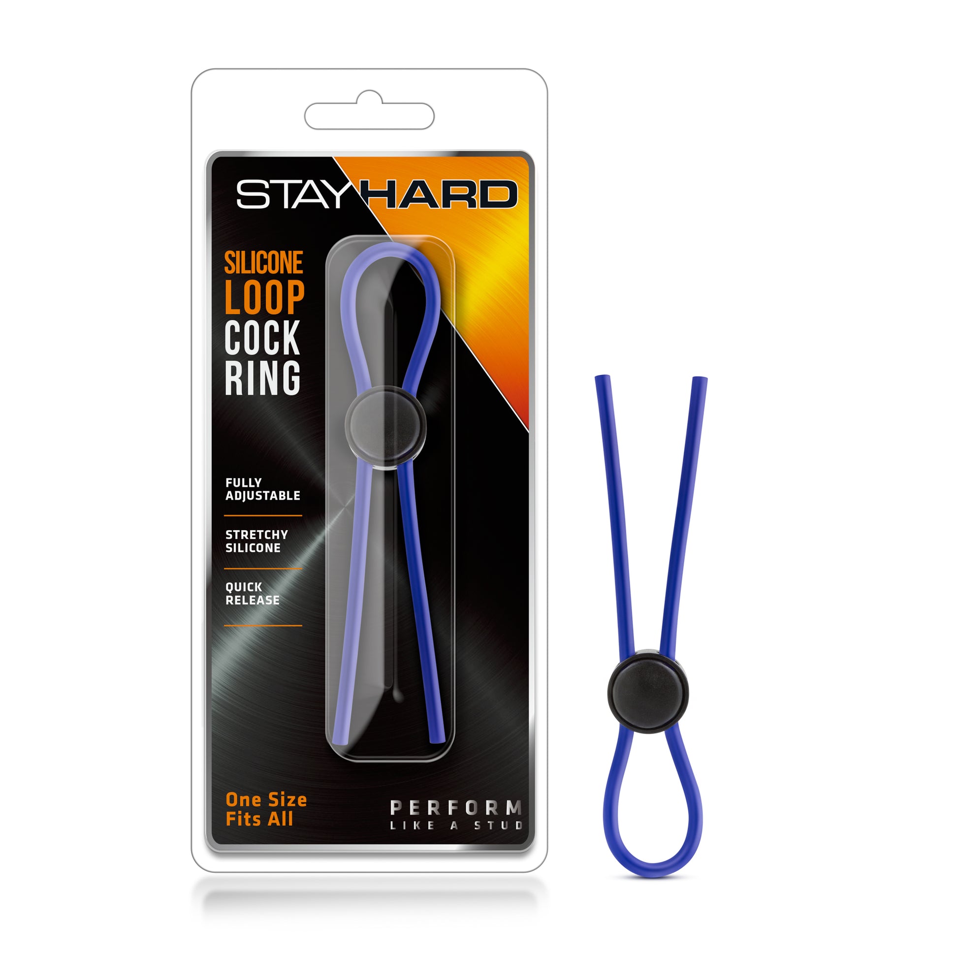 Stay Hard - Silicone Loop Cock Ring - Blue BL-31092