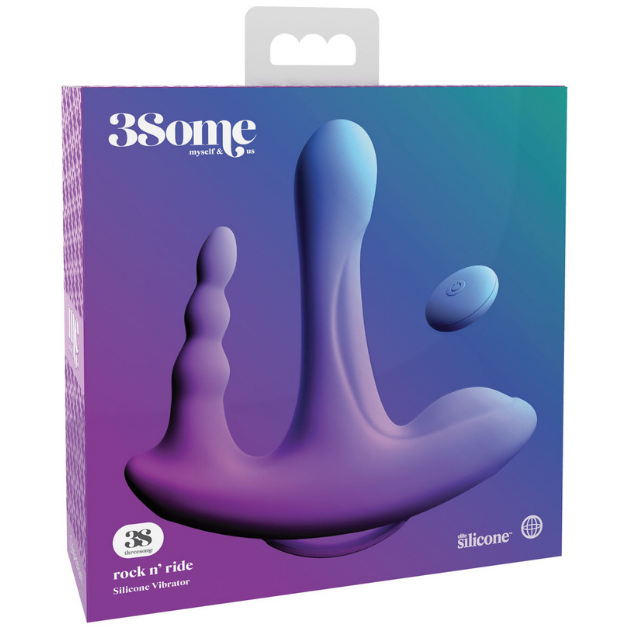Threesome Rock n' Ride Silicone Vibrator - Purple