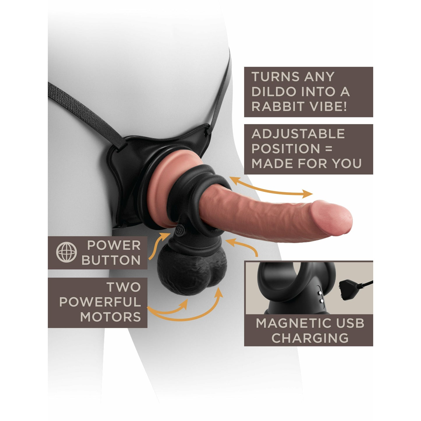 King Cock Elite Ultimate Vibrating Silicone Body  Dock Kit