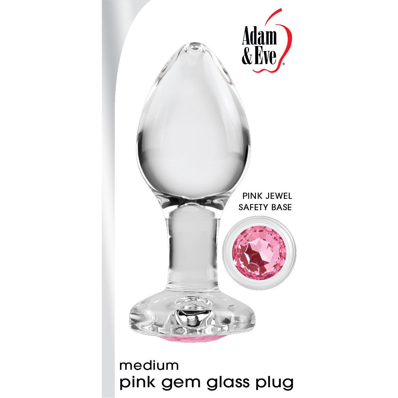 Pink Gem Glass Plug - Medium - Pink