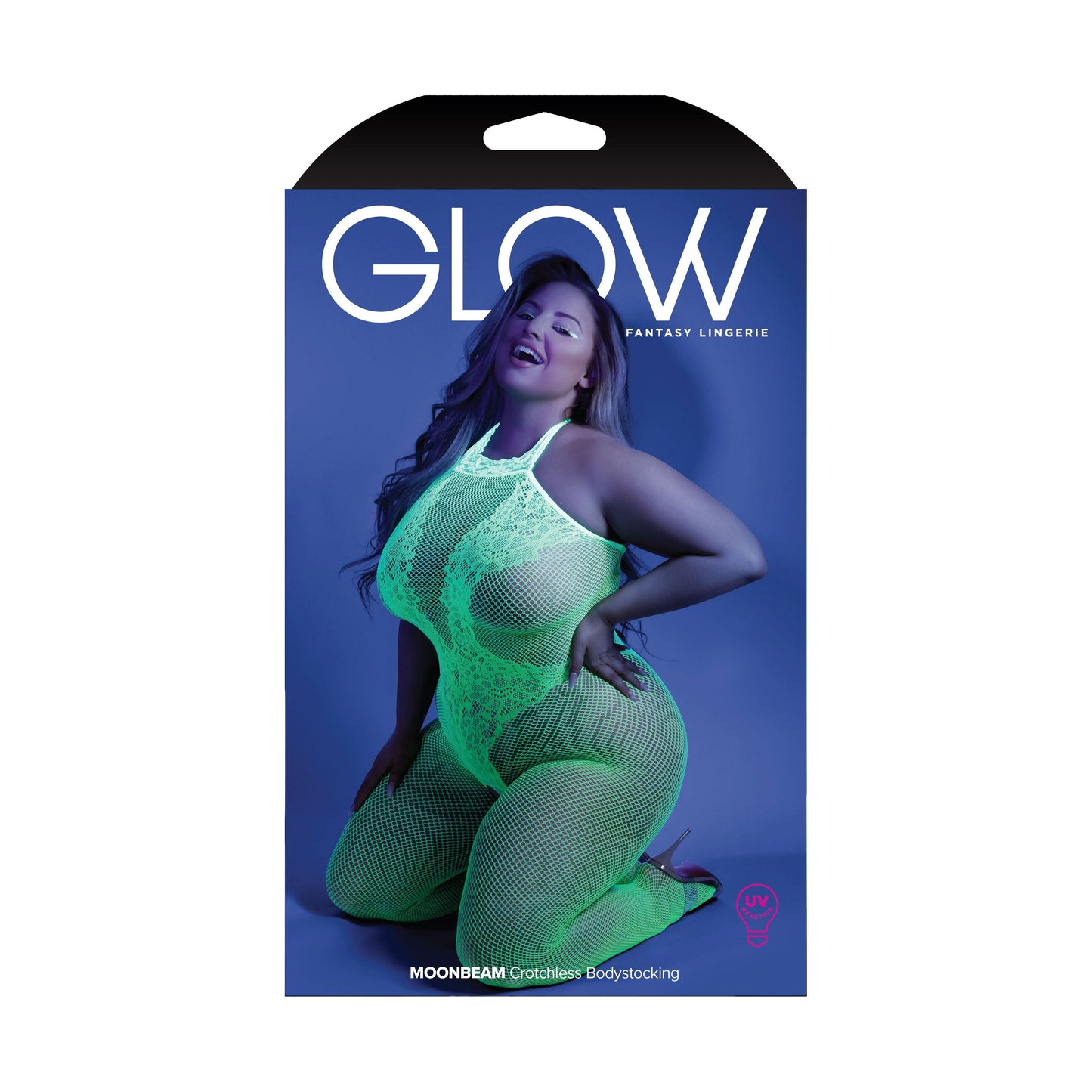 Moonbeam Crotchless Bodystocking - Queen - Neon Green