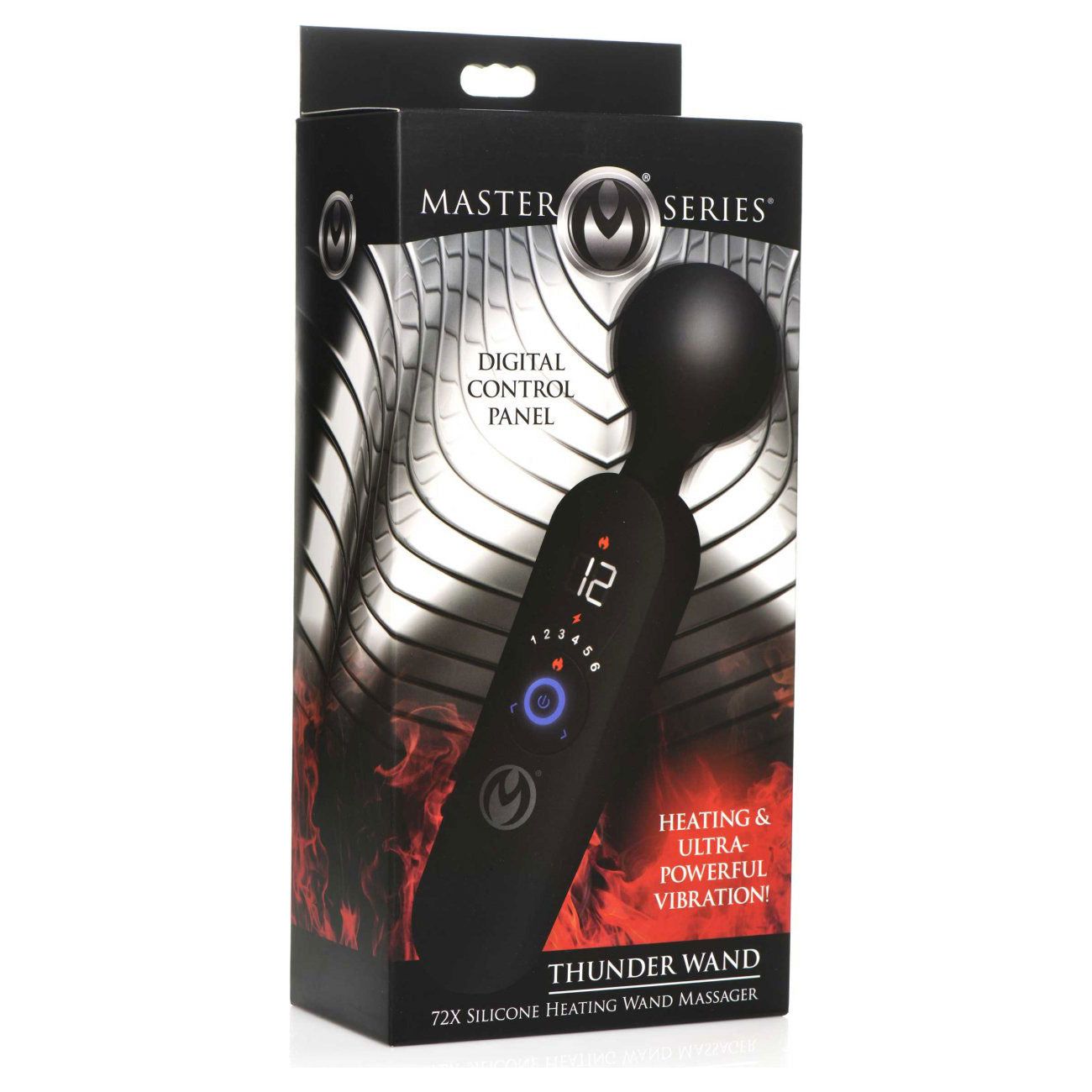 Thunder Wand 72x Silicone Heating Wand Massager - Black